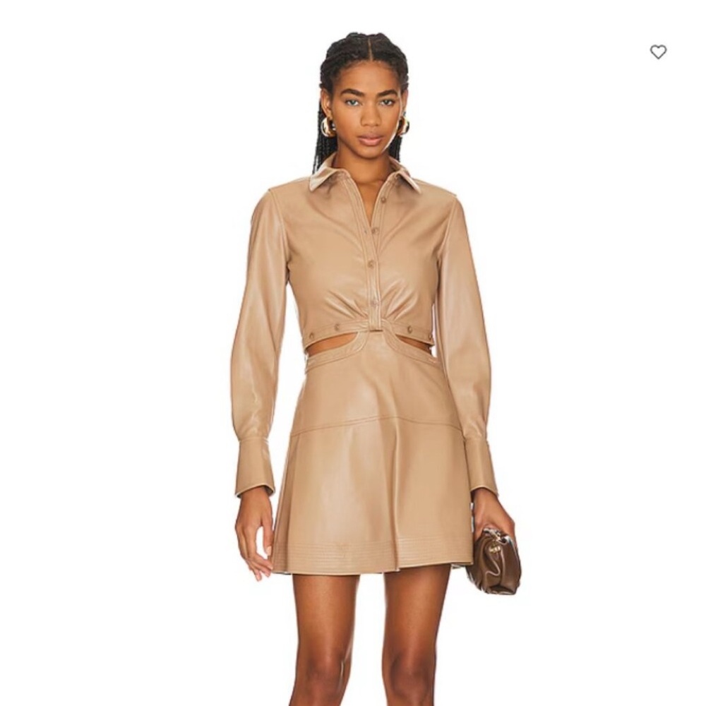 Tan Faux Leather Dress